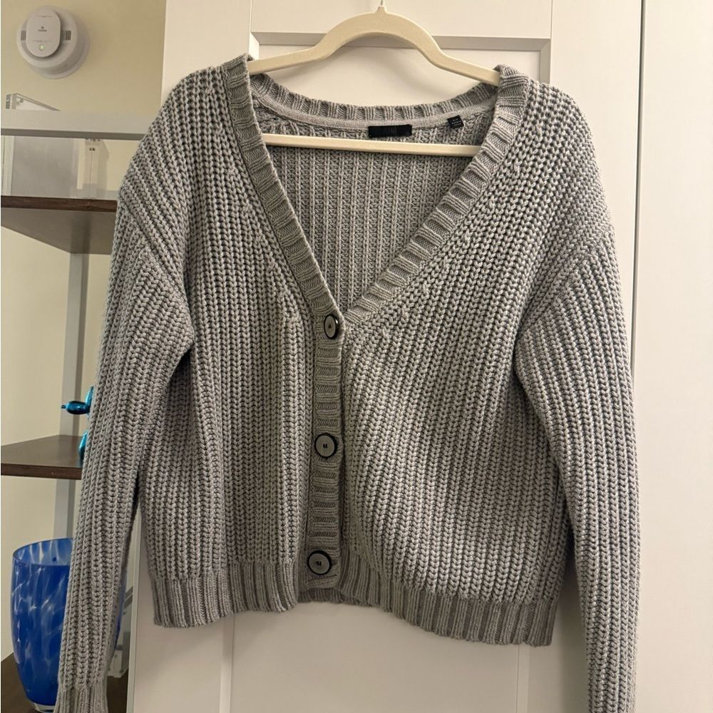 ATM Anthony Thomas Melillo Gray Button-Up Women's Sweater